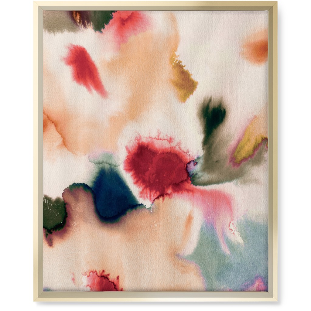 Abstract Watercolor - Warm Wall Art, Gold, Single piece, Canvas, 16x20, Pink, Bright Pink