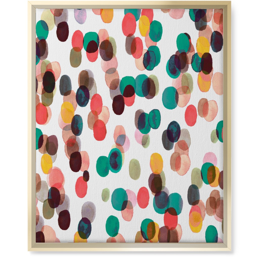 Relaxing Colorful Dots - Multi Wall Art, Gold, Single piece, Canvas, 16x20, Multicolor