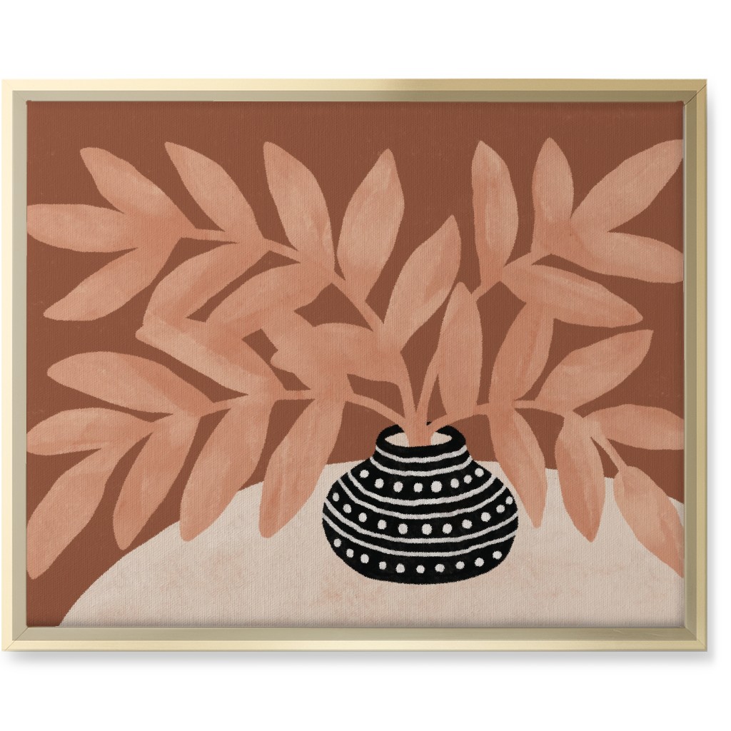 the Vase Iii - Neutral Wall Art, Gold, Single piece, Canvas, 16x20, Pink, Bright Pink