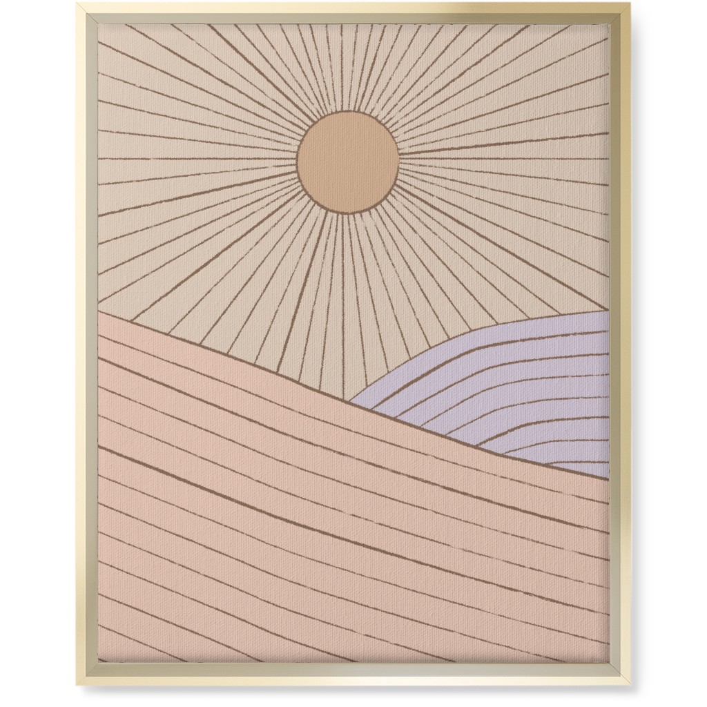 Sun in the Landscape - Pink Wall Art, Gold, Single piece, Canvas, 16x20, Pink