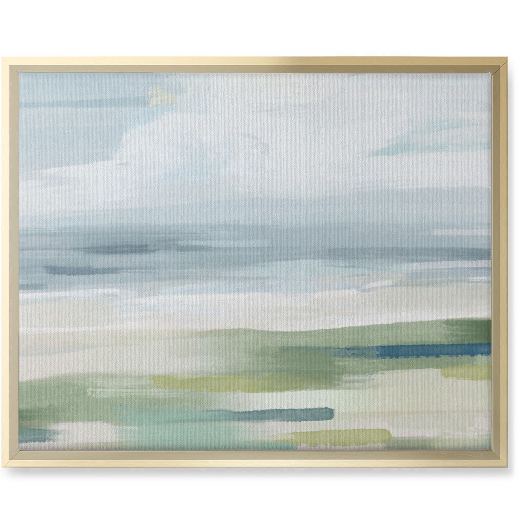 Shore Line Wall Art, Gold, Single piece, Canvas, 16x20, Blue, True Blue