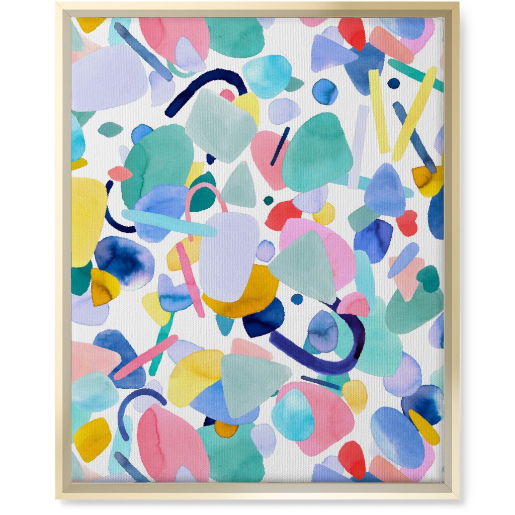 Abstract Geometric Shapes - Multi Wall Art, Gold, Single piece, Canvas, 16x20, Multicolor