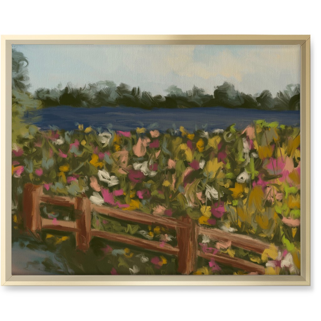 Painted Field of Flowers Wall Art, Gold, Single piece, Canvas, 16x20, Multicolor