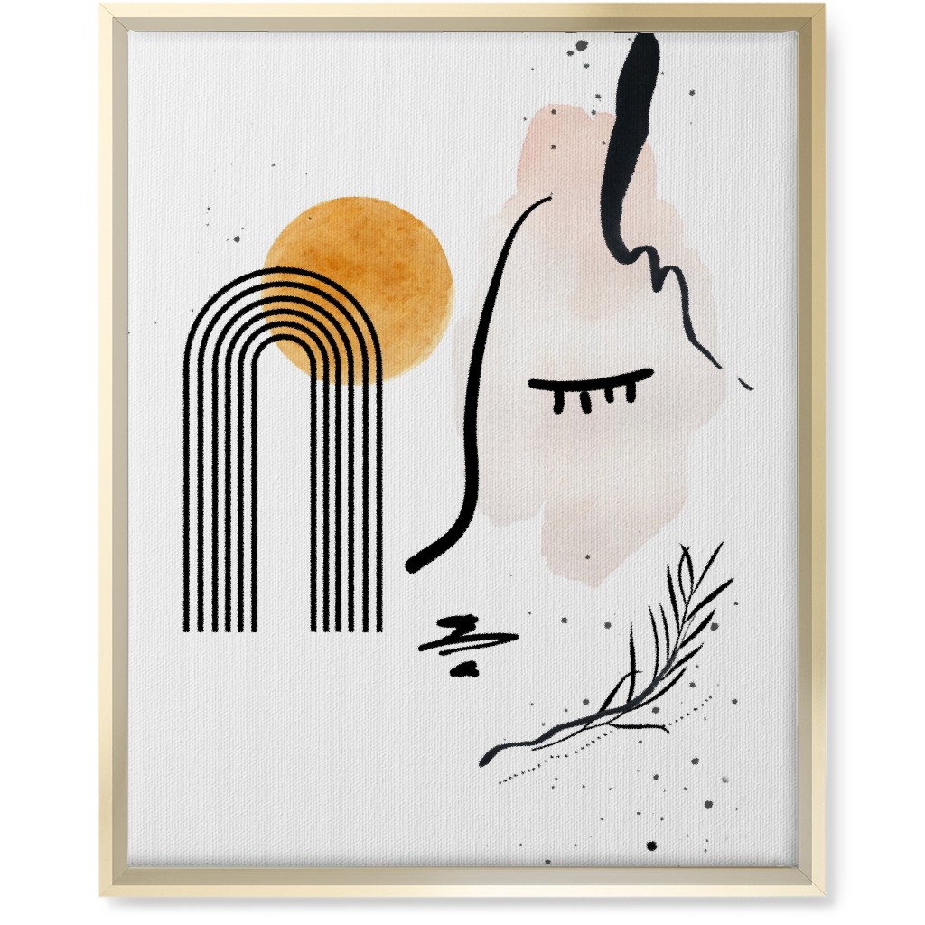 Sun Lady - Neutral Wall Art, Gold, Single piece, Canvas, 16x20, White, White