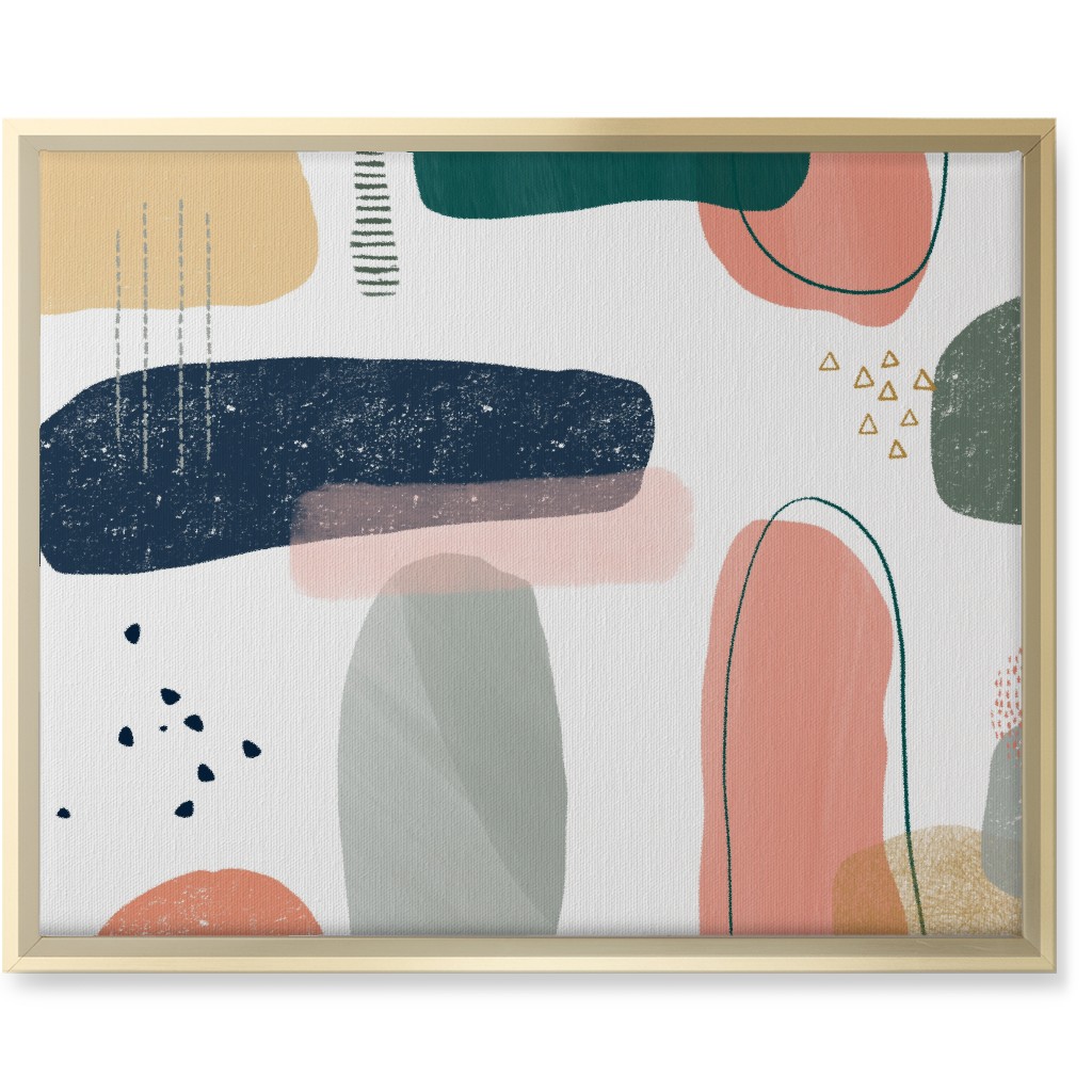 Abstract Minima - Multi on White Wall Art, Gold, Single piece, Canvas, 16x20, Multicolor