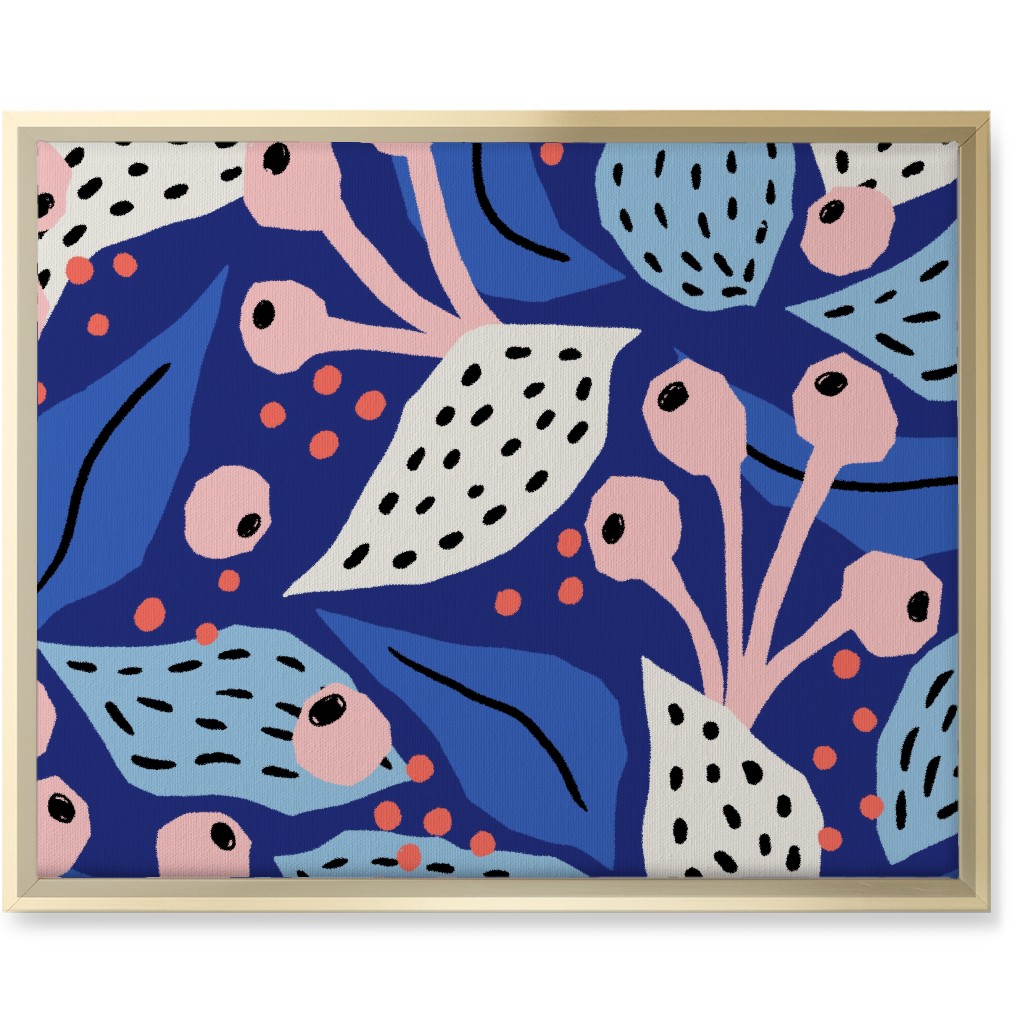 Papercut Collage - Blue Wall Art, Gold, Single piece, Canvas, 16x20, Blue