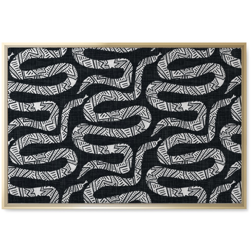 Snake Study - Black Wall Art, Gold, Single piece, Canvas, 20x30, Black, Black