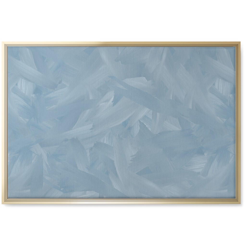 Brushstroke Wash - Light Blue Wall Art, Gold, Single piece, Canvas, 20x30, Blue