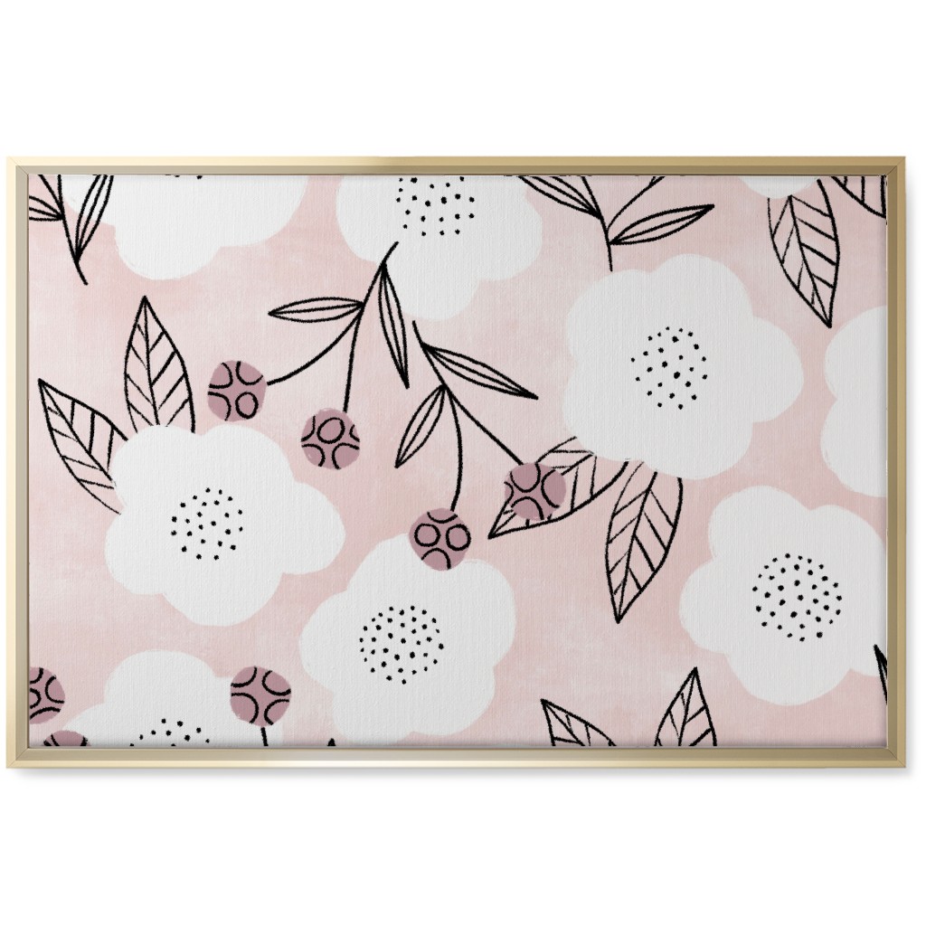 Arlene Floral - Pink Wall Art, Gold, Single piece, Canvas, 20x30, Pink, Bright Pink