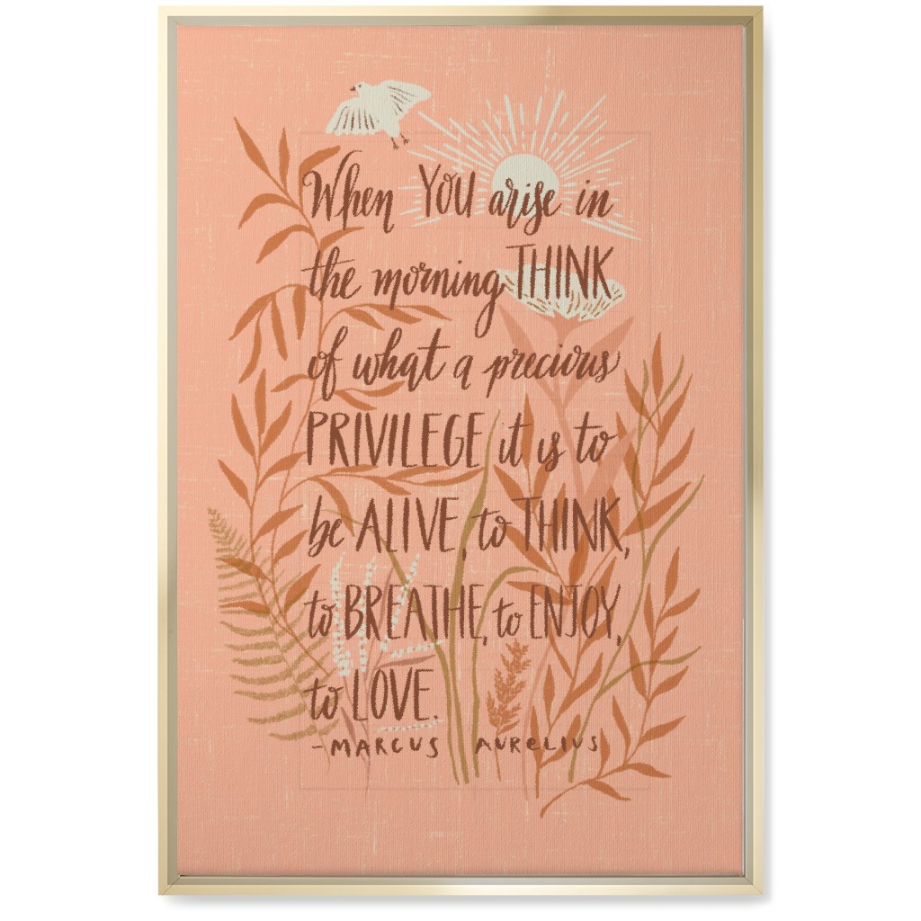 Precious Morning Wall Art, Gold, Single piece, Canvas, 20x30, Pink, Beige