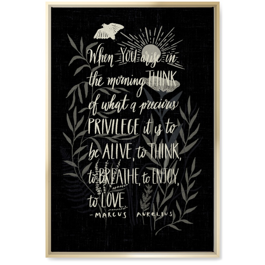 Precious Morning Wall Art, Gold, Single piece, Canvas, 20x30, Black