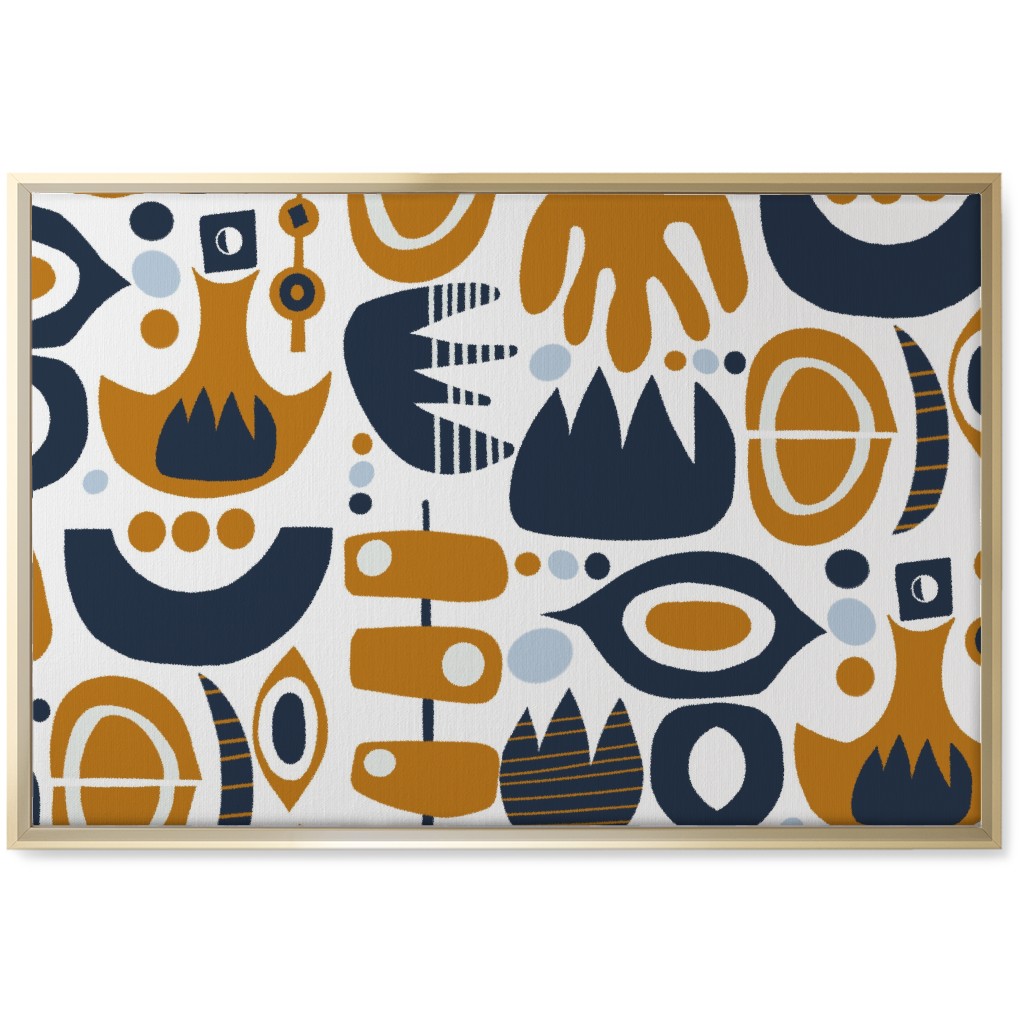 Bold Plant Wall Art, Gold, Single piece, Canvas, 20x30, Multicolor