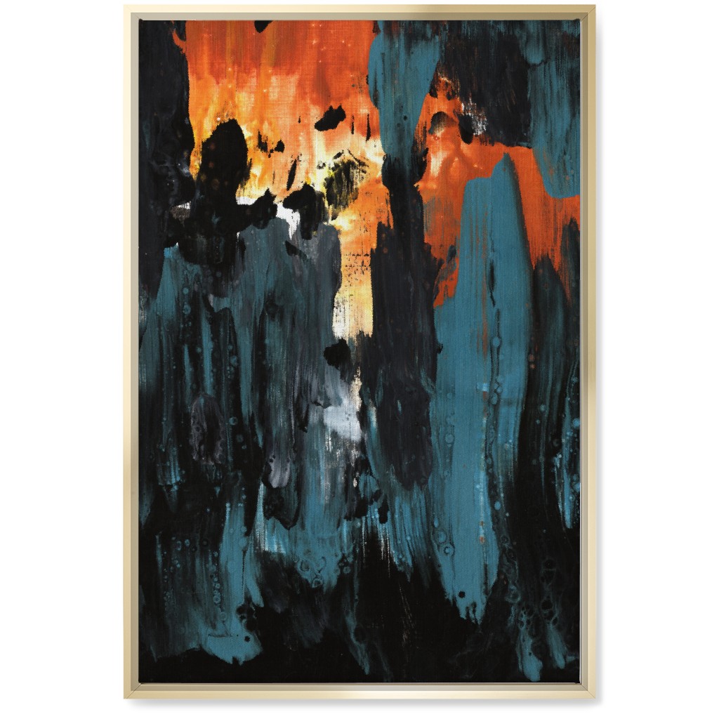 New Dawn - Multi Wall Art, Gold, Single piece, Canvas, 20x30, Black, Black