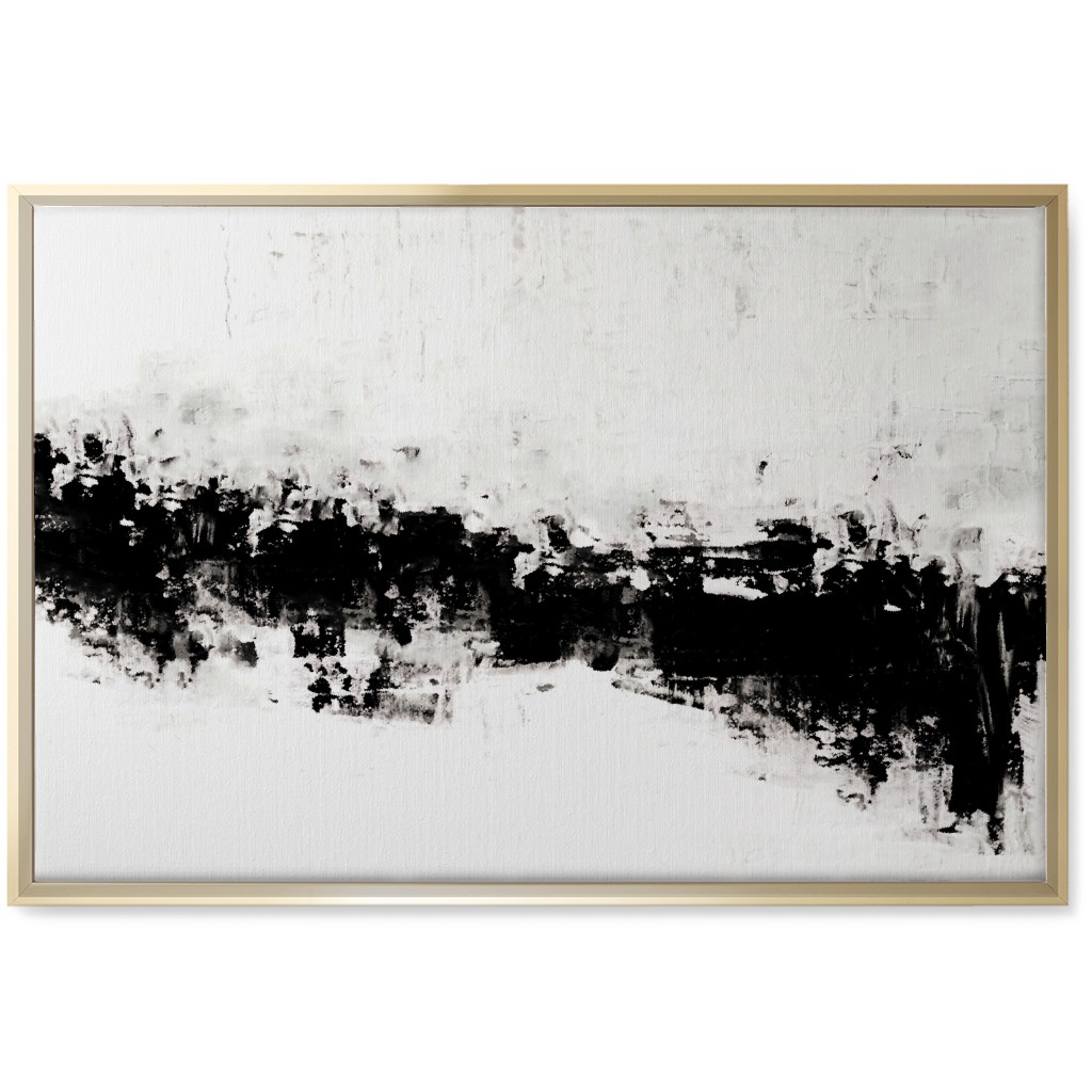 Urban Serenity - Black and White Wall Art, Gold, Single piece, Canvas, 20x30, Black