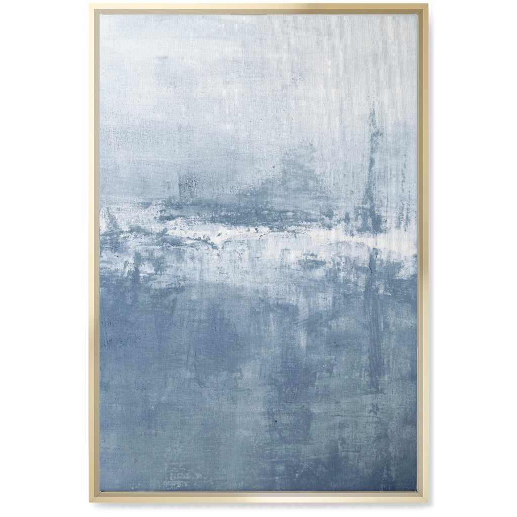 Right Tranquil Diptych - Blue Wall Art, Gold, Single piece, Canvas, 20x30, Blue, True Blue