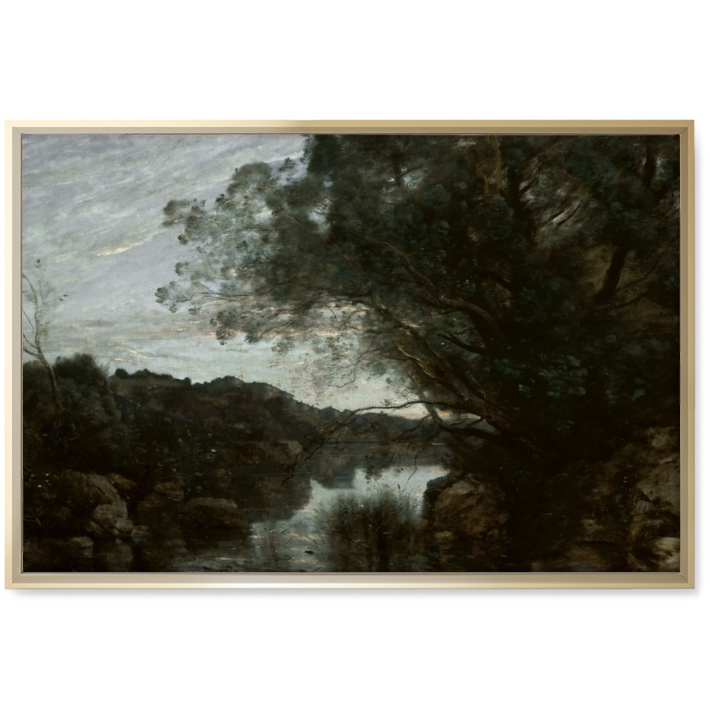 Lakeside Wall Art, Gold, Single piece, Canvas, 20x30, Green, Classic Green