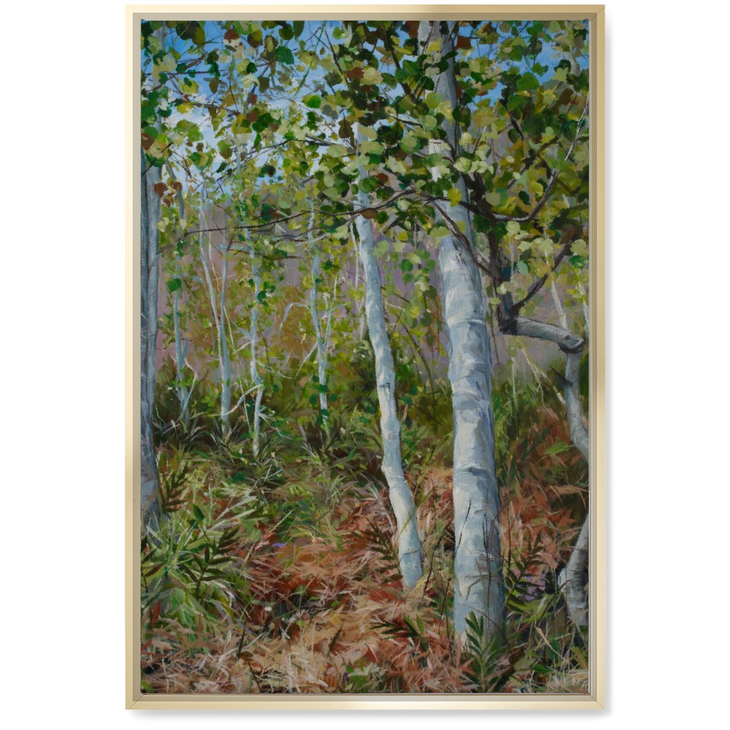 Quaking Aspen Painting Wall Art, Gold, Single piece, Canvas, 20x30, Green