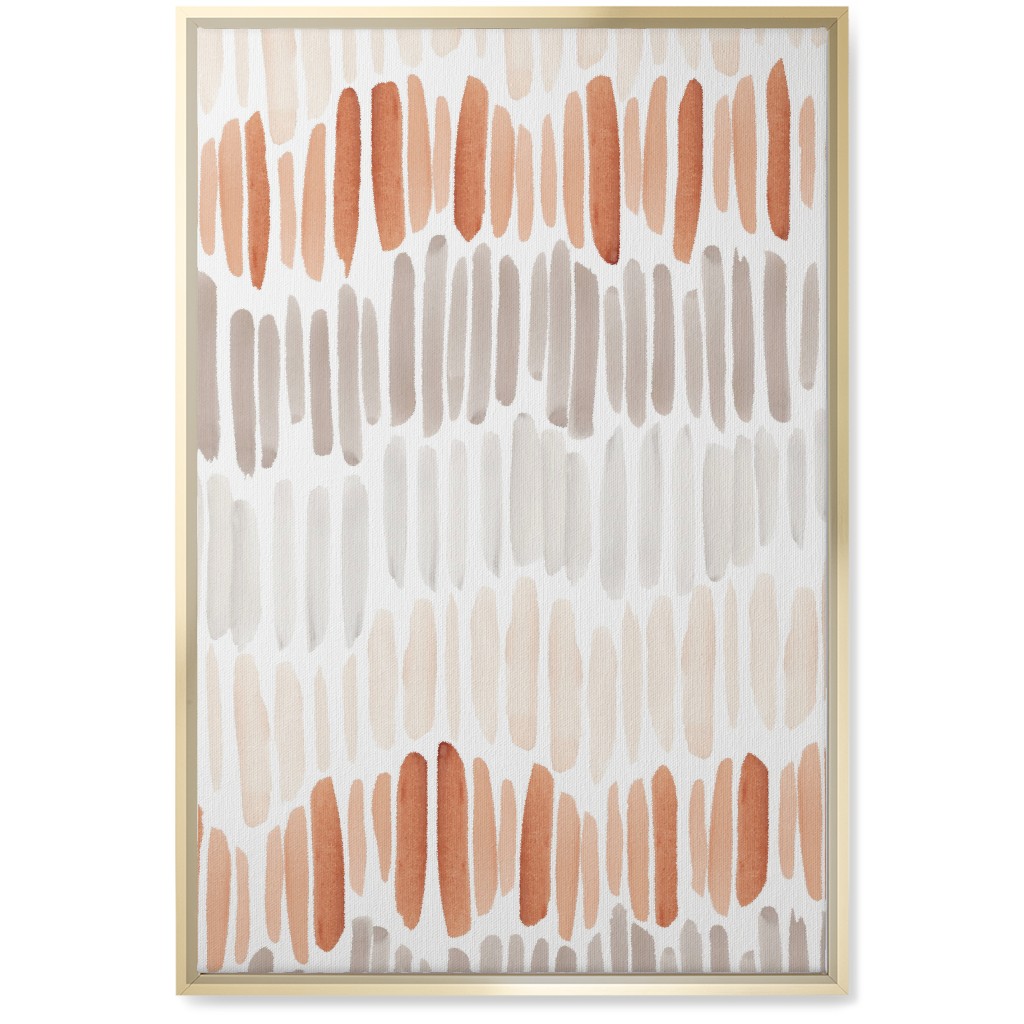 Many Brushstrokes Wall Art, Gold, Single piece, Canvas, 20x30, Orange, Apricot
