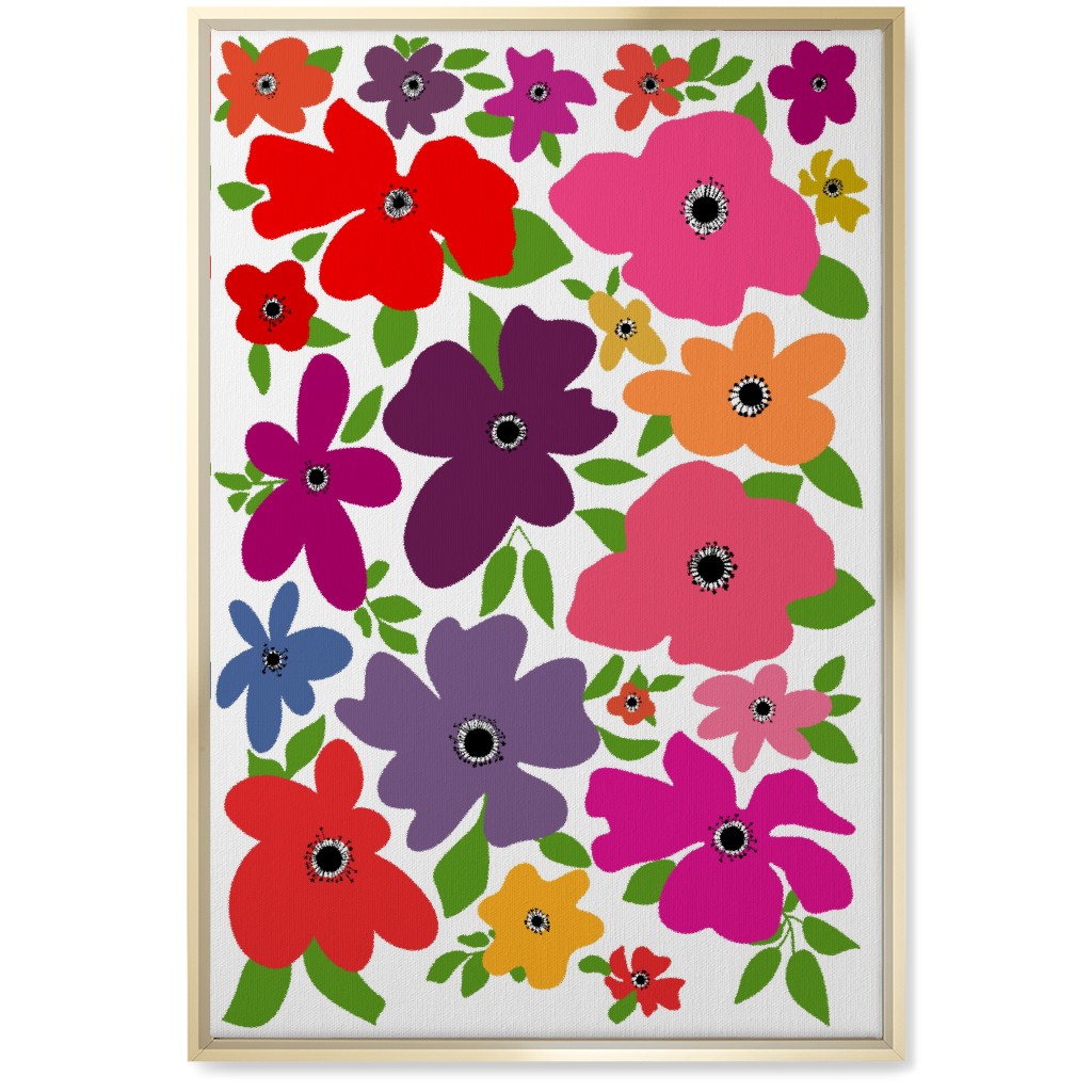 Floral Palooza - Multi Wall Art, Gold, Single piece, Canvas, 20x30, Multicolor
