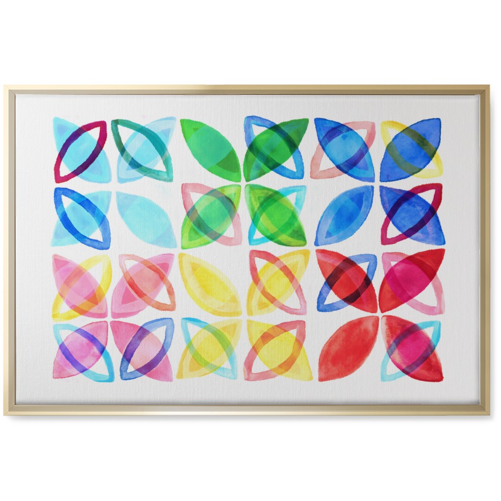 Washed Watercolor Shapes Wall Art, Gold, Single piece, Canvas, 20x30, Multicolor, Grass