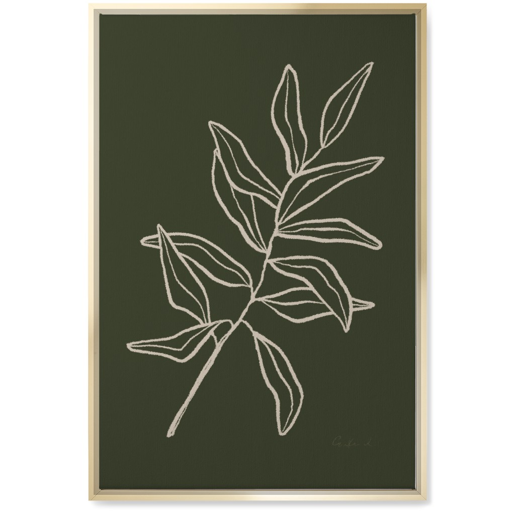 Botanical Eucalyptus Wall Art, Gold, Single piece, Canvas, 20x30, Green, Gray