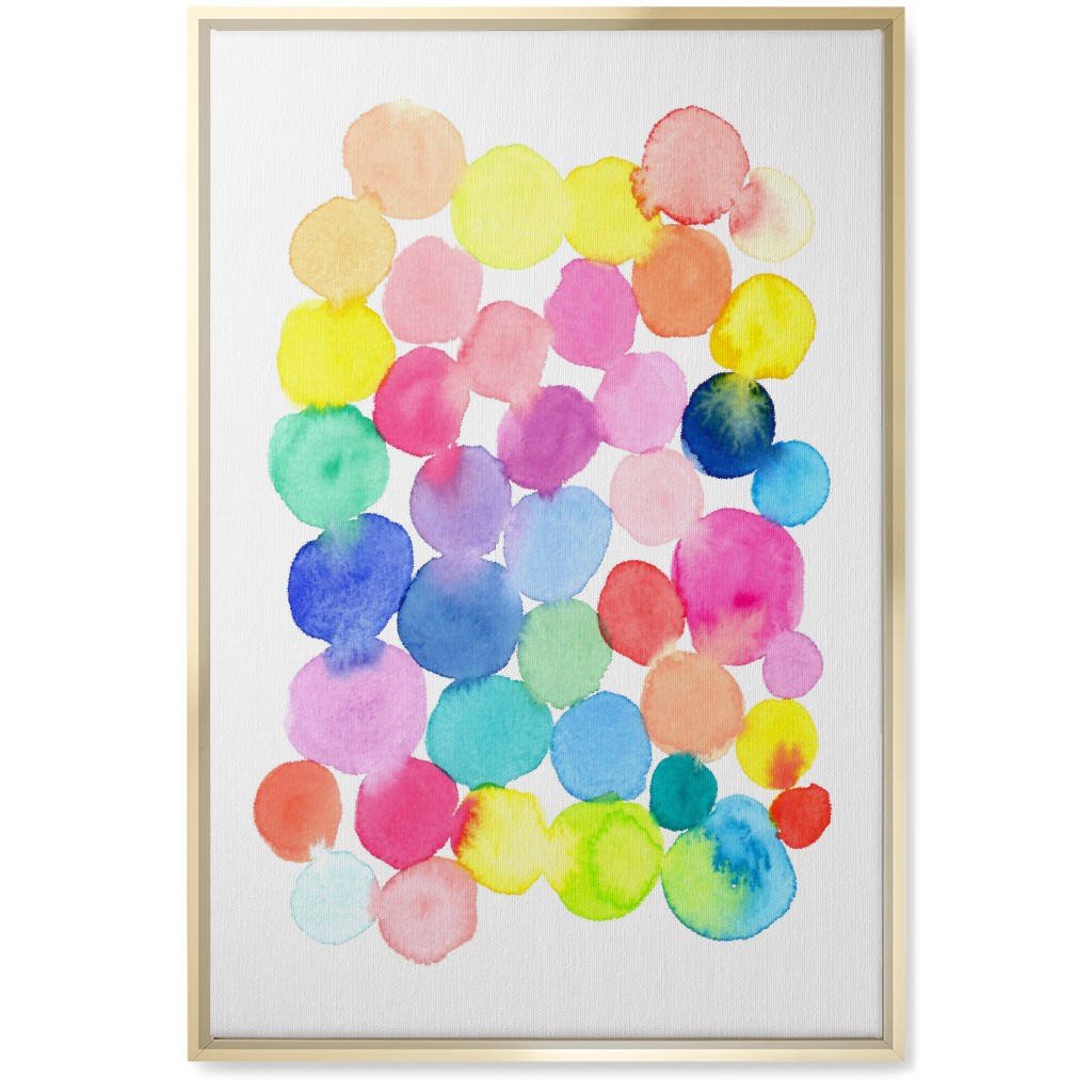 Watercolor Circles Wall Art, Gold, Single piece, Canvas, 20x30, Multicolor