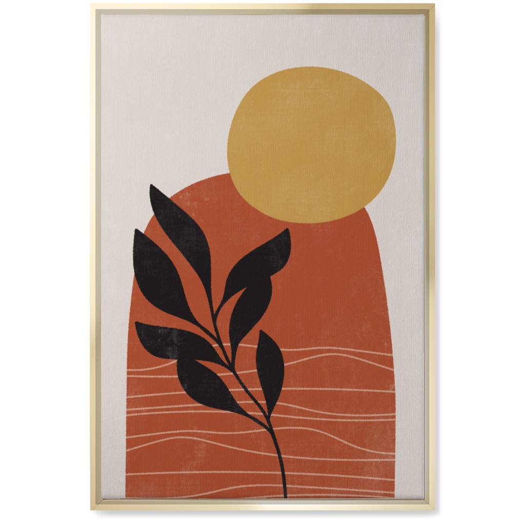 Earthen Plateau - Terracotta Wall Art, Gold, Single piece, Canvas, 20x30, Orange