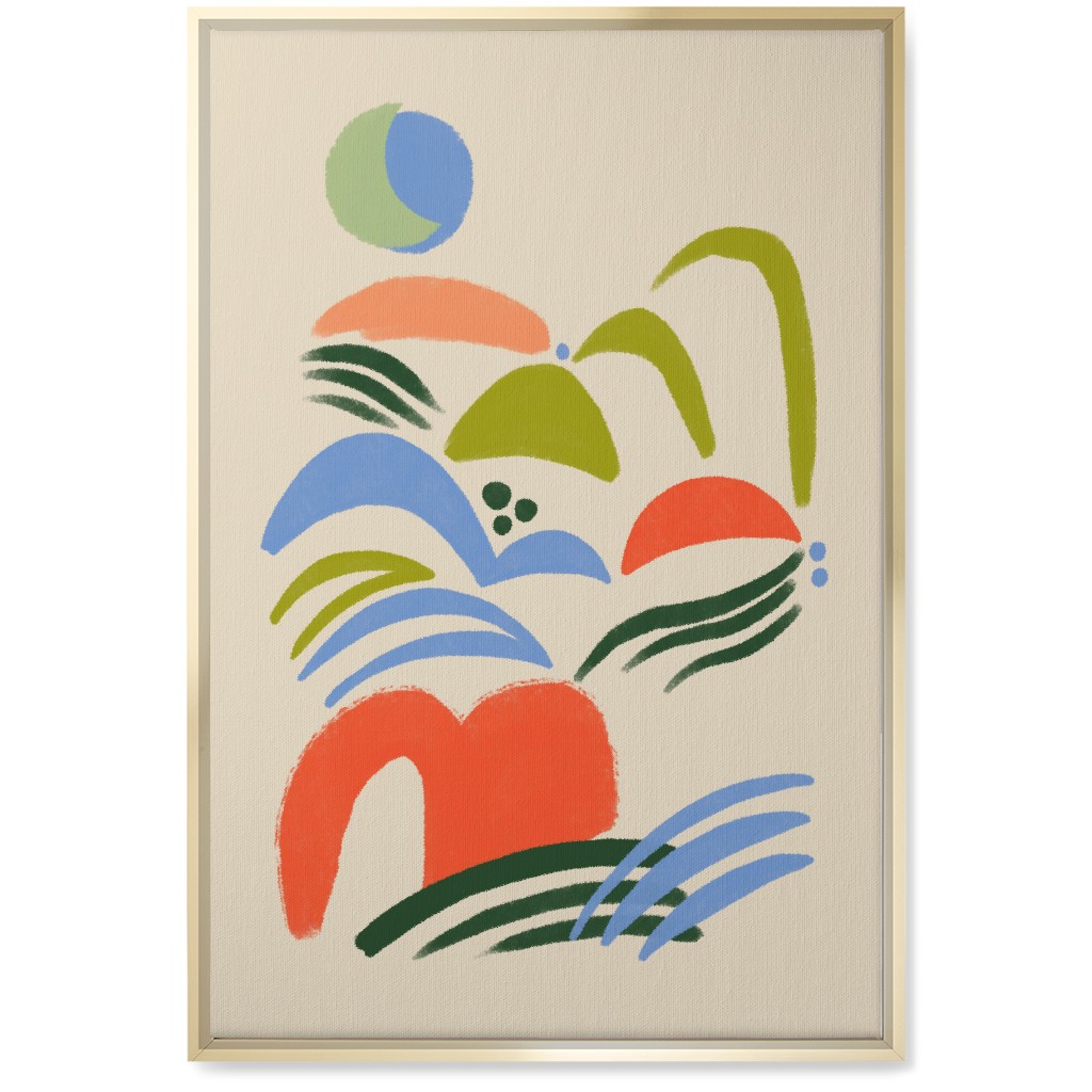 Moonscape - Multi on Beige Wall Art, Gold, Single piece, Canvas, 20x30, Multicolor