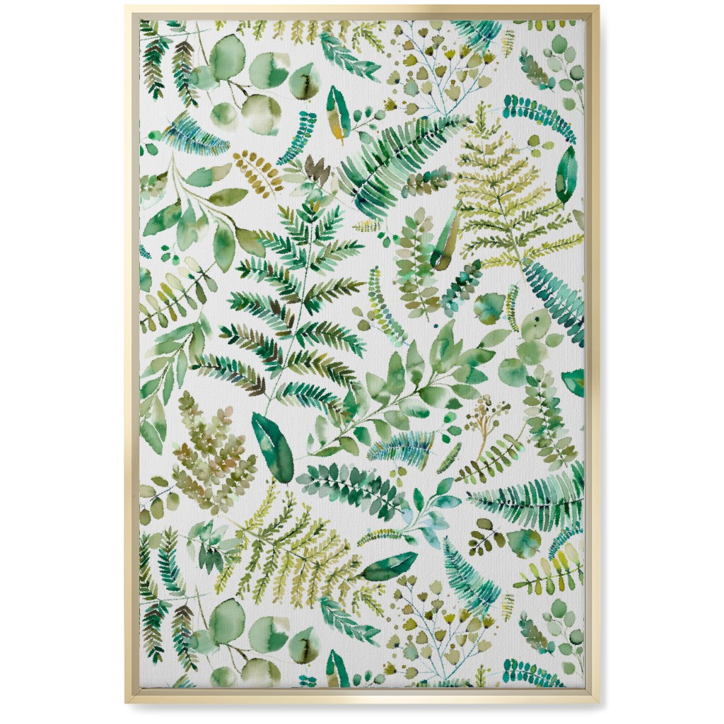 Botanical Collection - Green Wall Art, Gold, Single piece, Canvas, 20x30, Green
