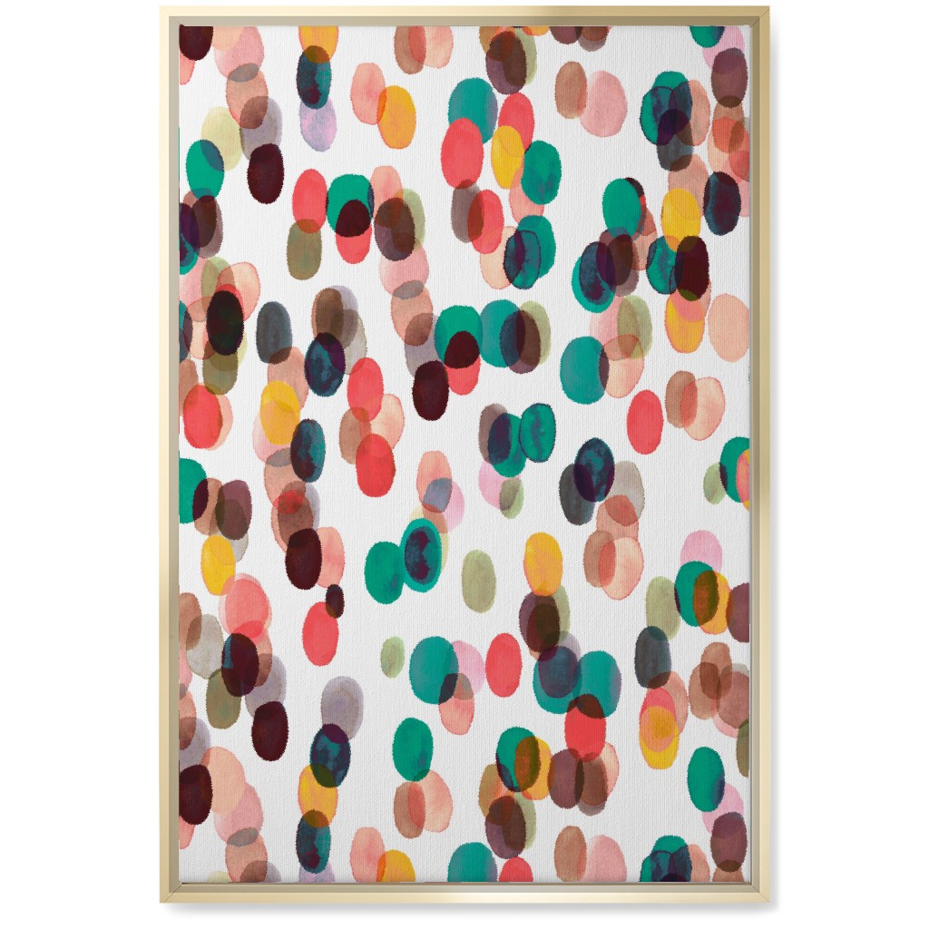 Relaxing Colorful Dots - Multi Wall Art, Gold, Single piece, Canvas, 20x30, Multicolor