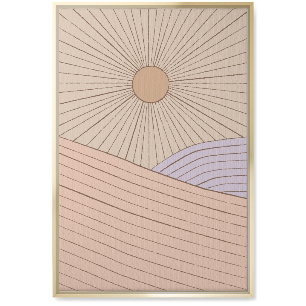 Sun in the Landscape - Pink Wall Art, Gold, Single piece, Canvas, 20x30, Pink