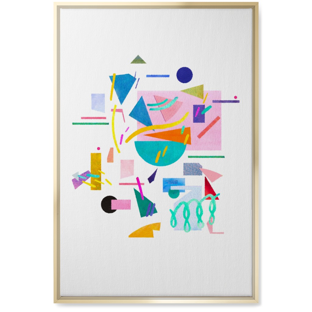 Geometric Collage Pop - Multi Wall Art, Gold, Single piece, Canvas, 20x30, Multicolor