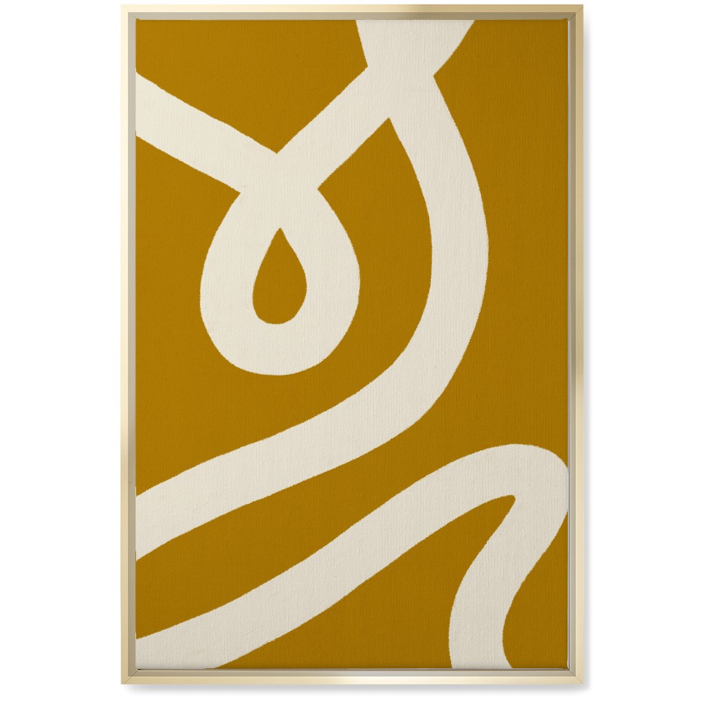 Tangled Brush Strokes V Wall Art, Gold, Single piece, Canvas, 20x30, Yellow