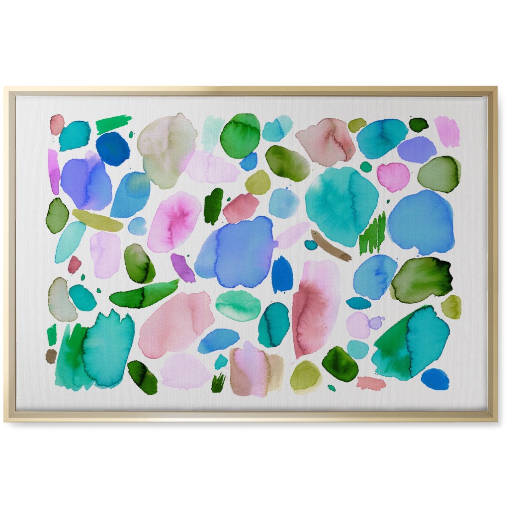 Summer Joy Watercolor Abstract Wall Art, Gold, Single piece, Canvas, 20x30, Multicolor, Tidal Wave