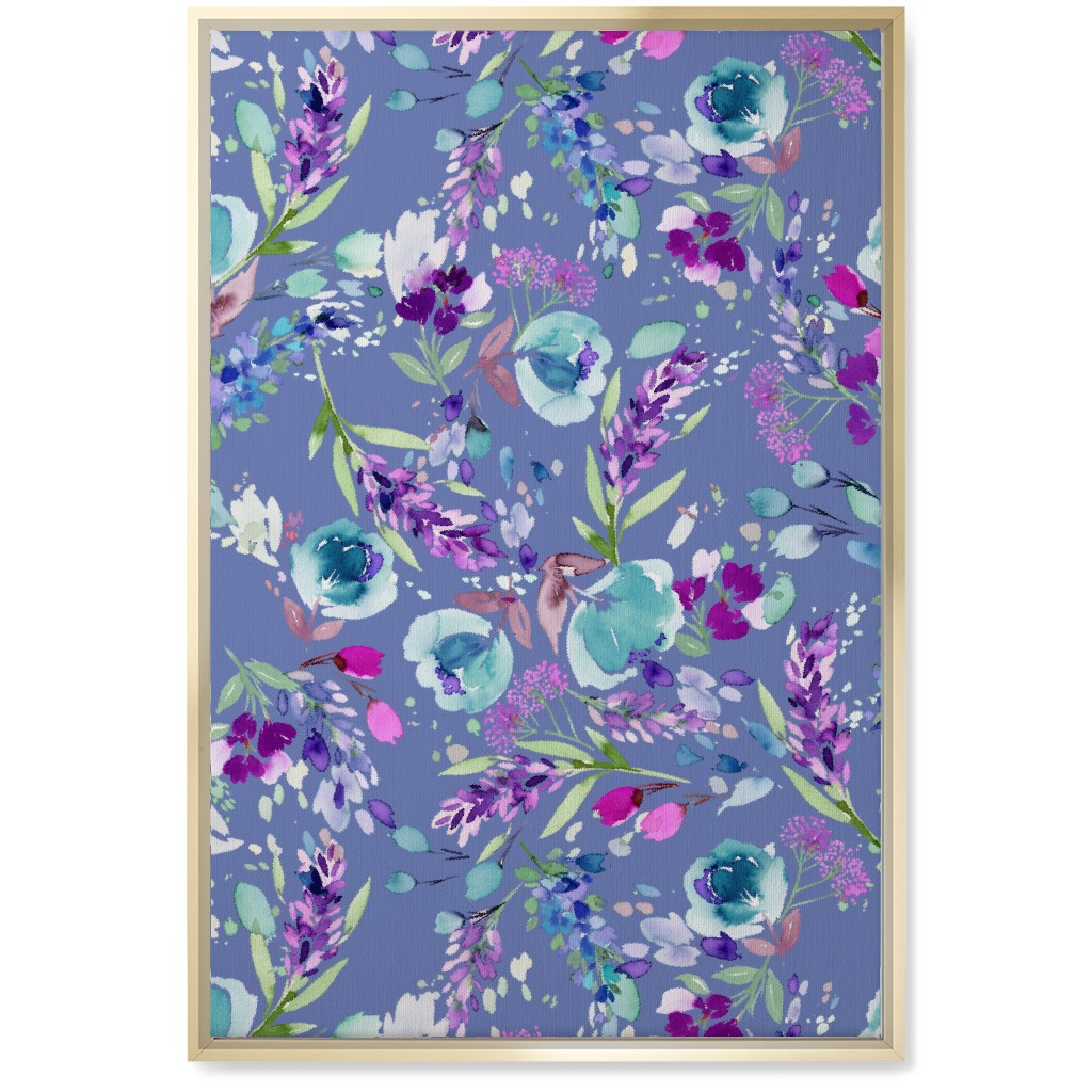 Lavender Bunches - Purple Wall Art, Gold, Single piece, Canvas, 20x30, Purple, Purple