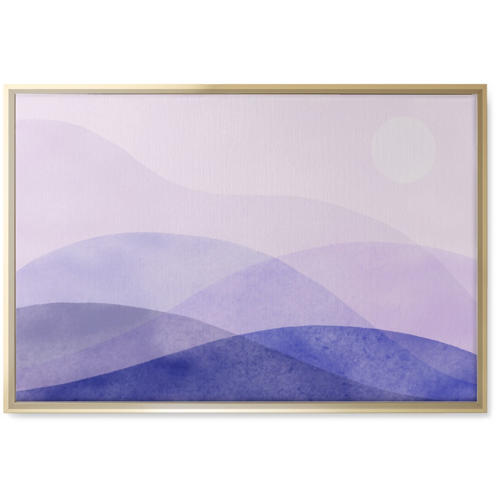 a View of the Mountains - Purple Wall Art, Gold, Single piece, Canvas, 20x30, Purple
