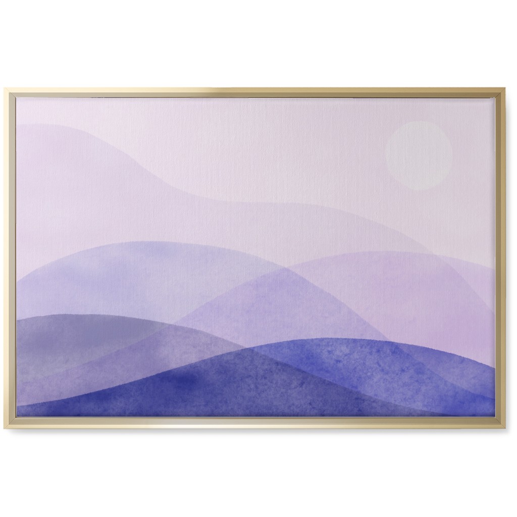 a View of the Mountains - Purple Wall Art, Gold, Single piece, Canvas, 20x30, Purple, Purple