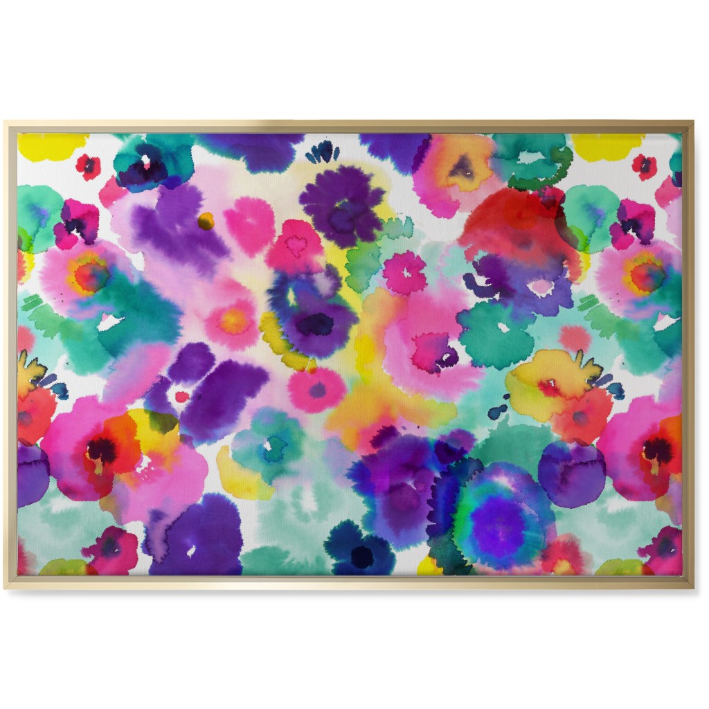 Abstract Floral Watercolor - Multi Wall Art, Gold, Single piece, Canvas, 24x36, Multicolor