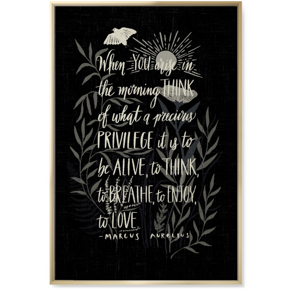 Precious Morning Wall Art, Gold, Single piece, Canvas, 24x36, Black, Coal