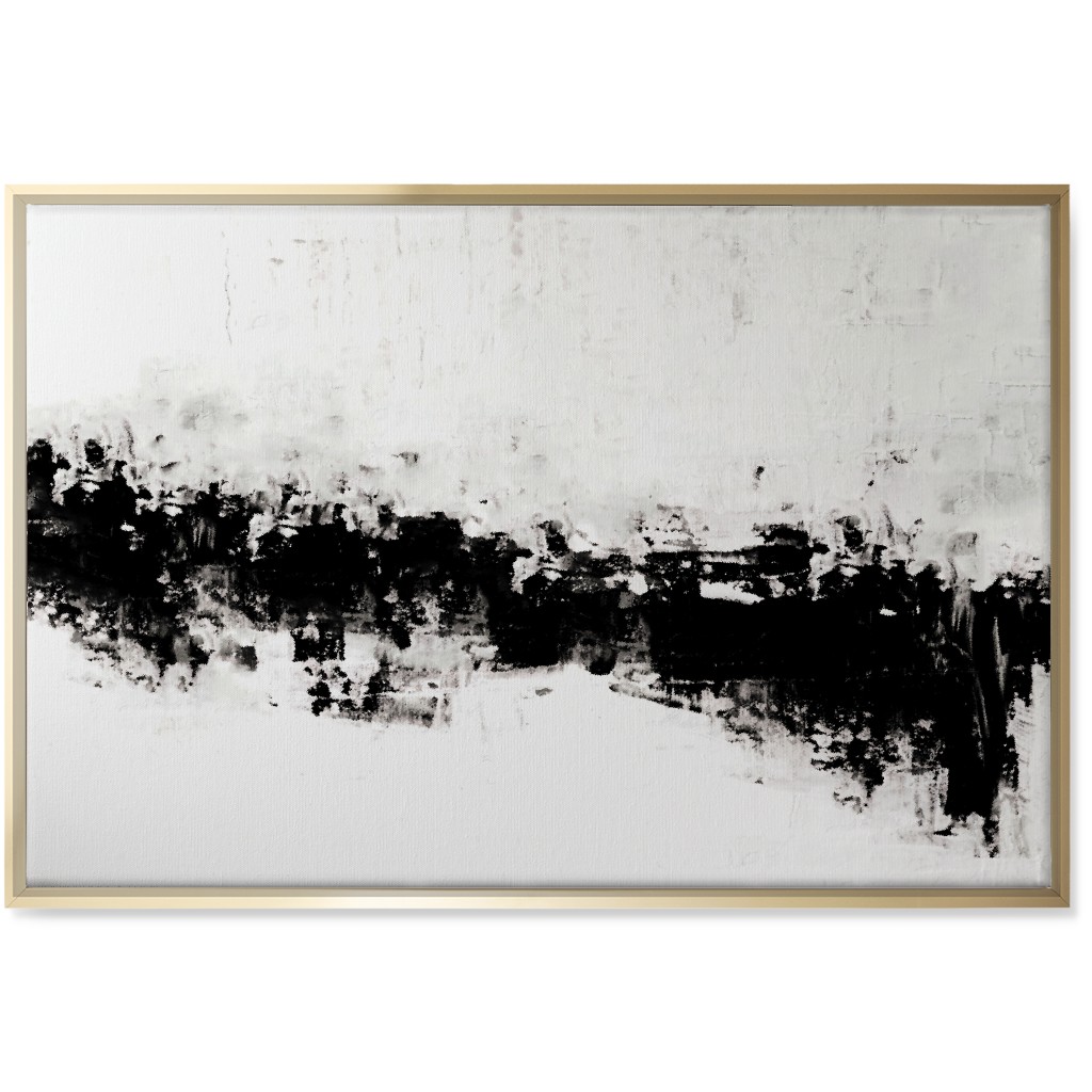 Urban Serenity - Black and White Wall Art, Gold, Single piece, Canvas, 24x36, Black