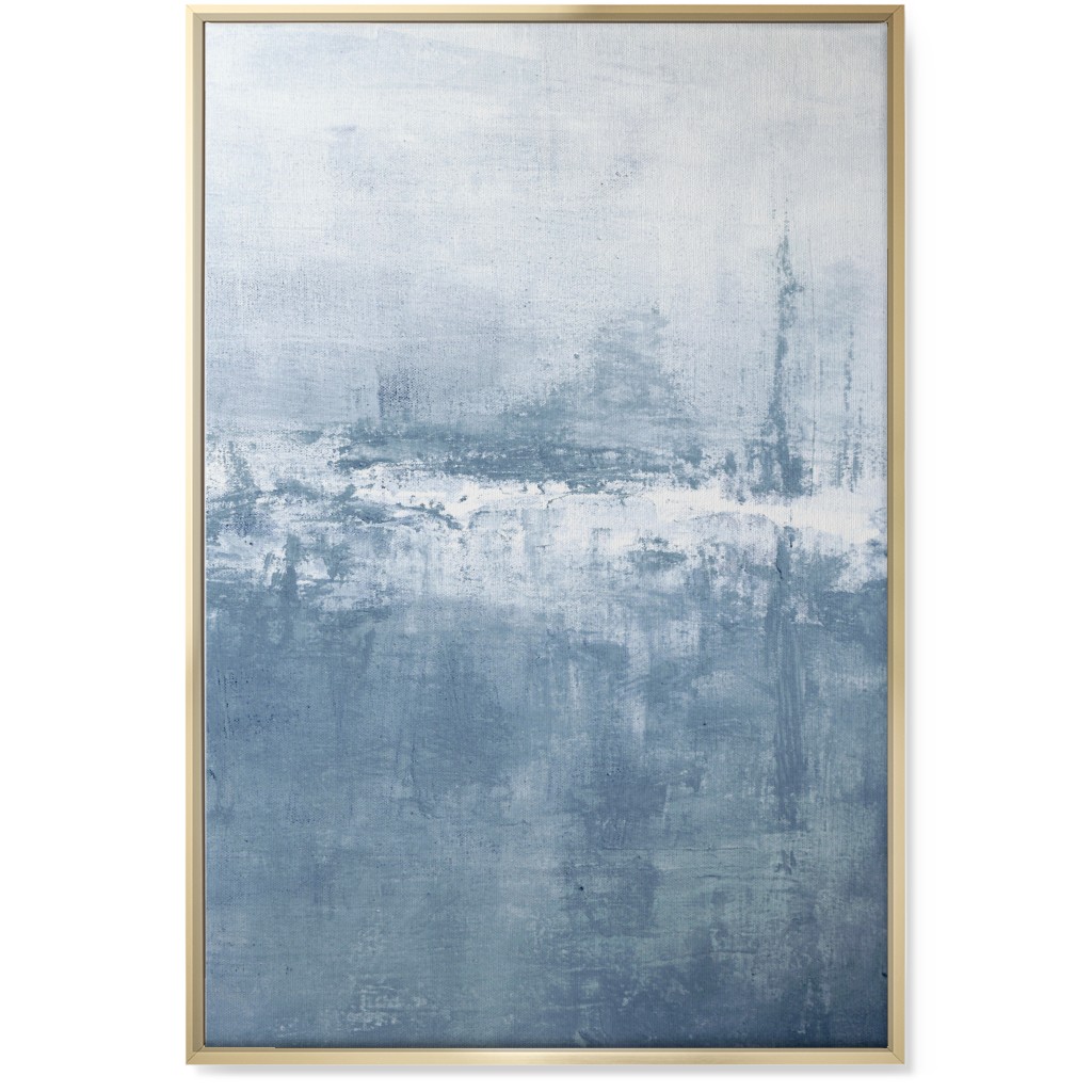 Right Tranquil Diptych - Blue Wall Art, Gold, Single piece, Canvas, 24x36, Blue, True Blue