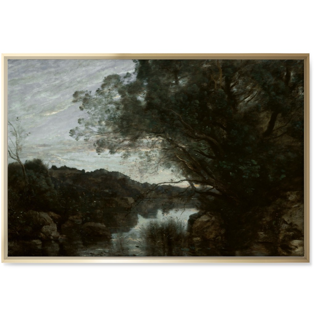 Lakeside Wall Art, Gold, Single piece, Canvas, 24x36, Green, Classic Green