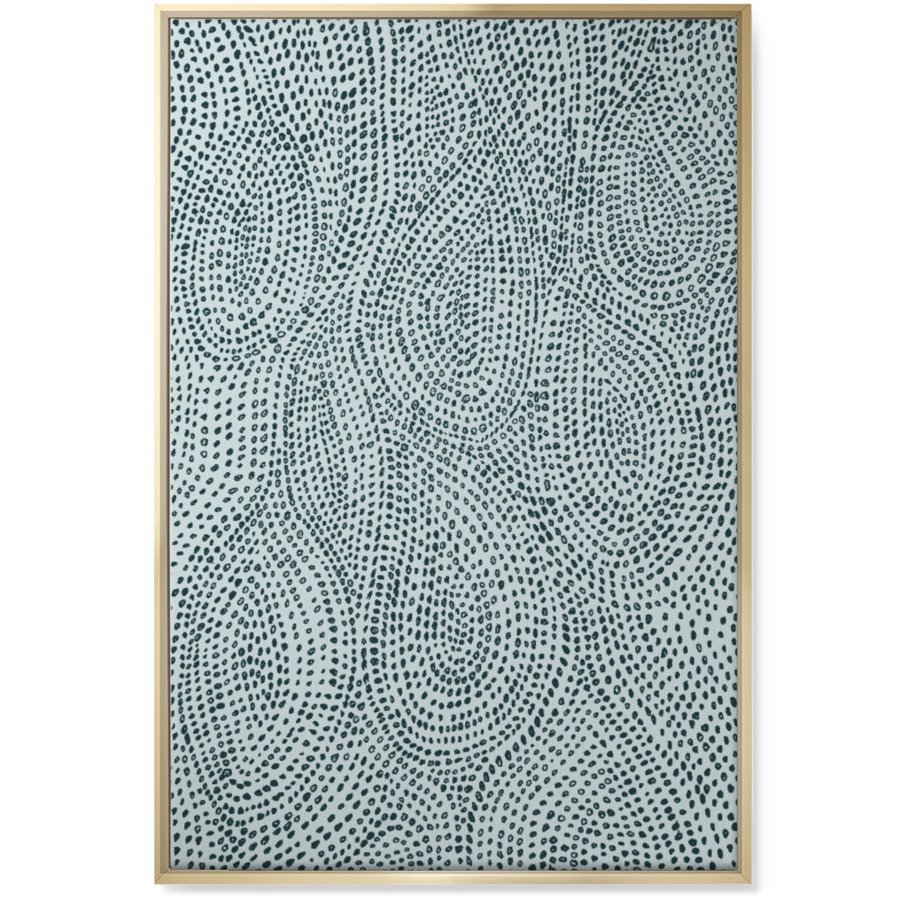 Drop Dots - Blue Wall Art, Gold, Single piece, Canvas, 24x36, Blue, True Blue