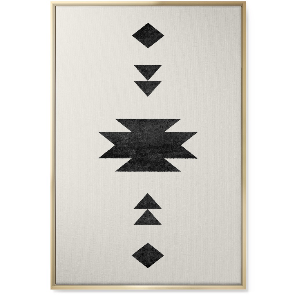 Aztec Southwest - Neutral Wall Art, Gold, Single piece, Canvas, 24x36, Beige, Pearl