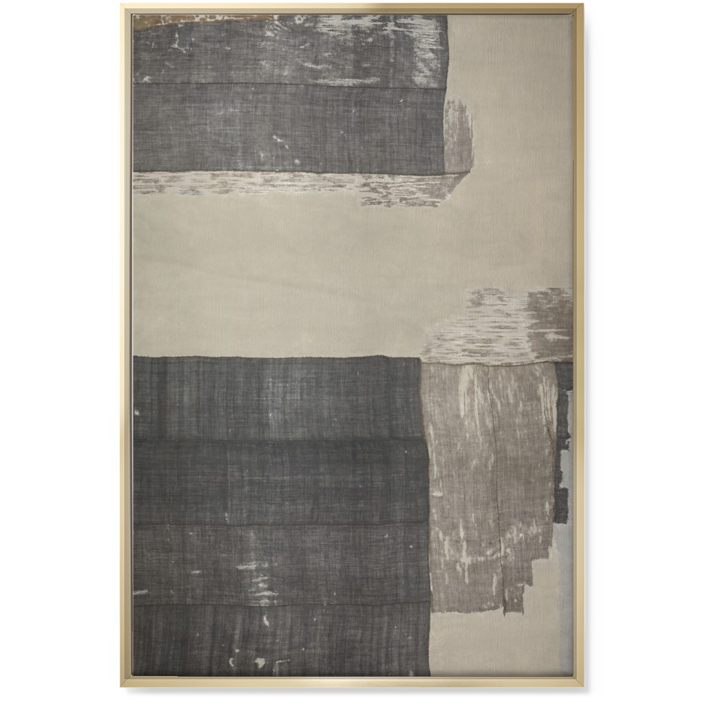 Threads - Gray Wall Art, Gold, Single piece, Canvas, 24x36, Gray