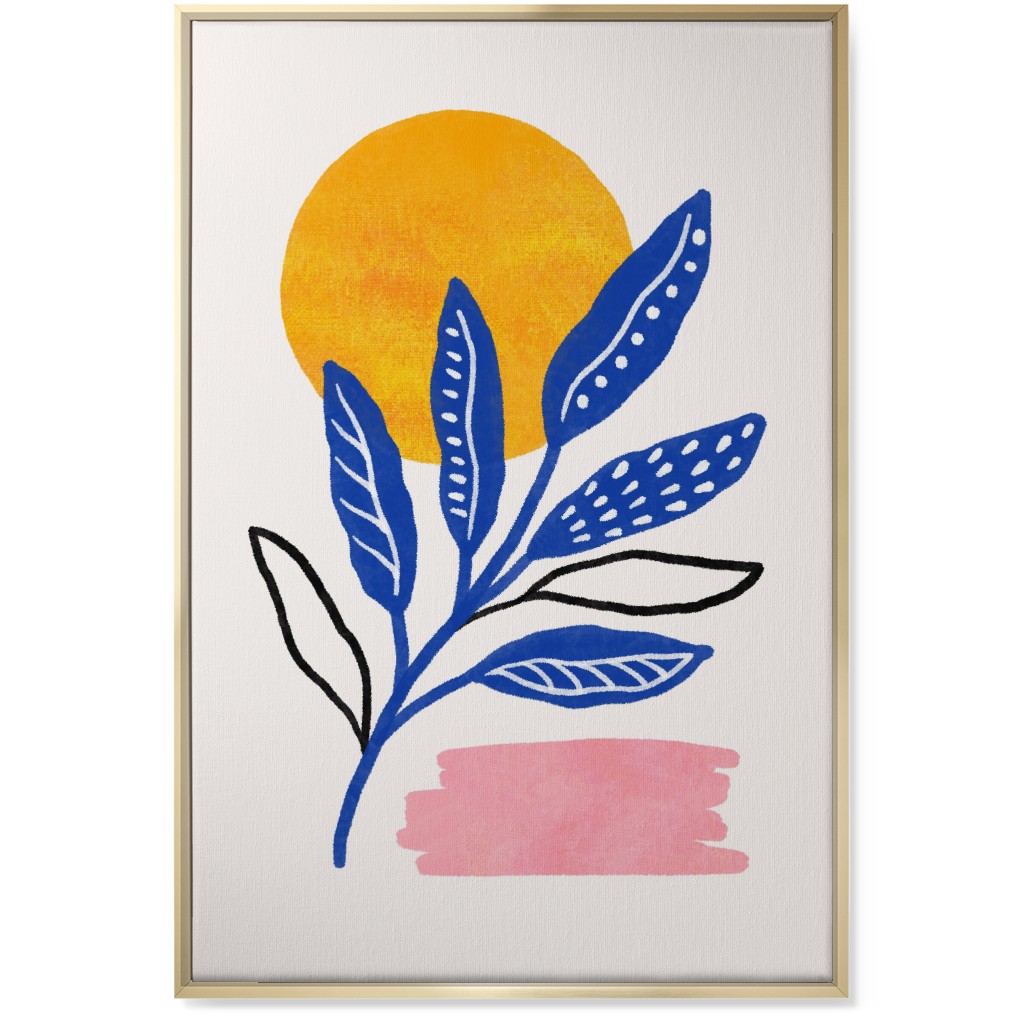 Leaves At Sunset Wall Art, Gold, Single piece, Canvas, 24x36, Multicolor, Royal