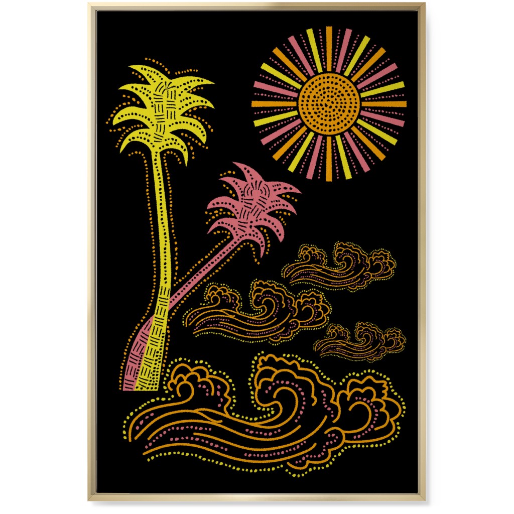 Optimistic Sunny Tropical Summer Art Wall Art, Gold, Single piece, Canvas, 24x36, Multicolor