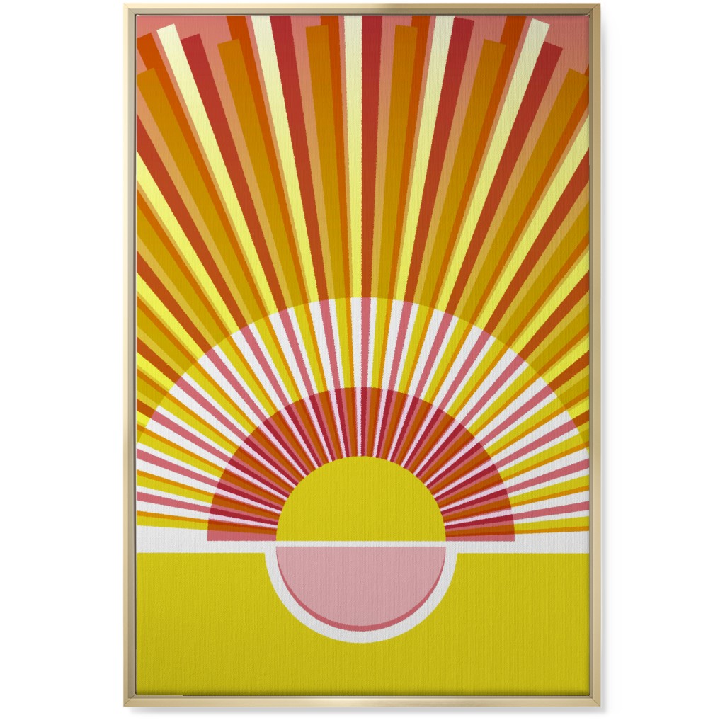 Sunrise Optimism - Warm Wall Art, Gold, Single piece, Canvas, 24x36, Yellow, Classic Yellow