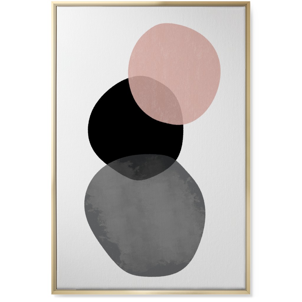 Stones Wall Art, Gold, Single piece, Canvas, 24x36, Pink