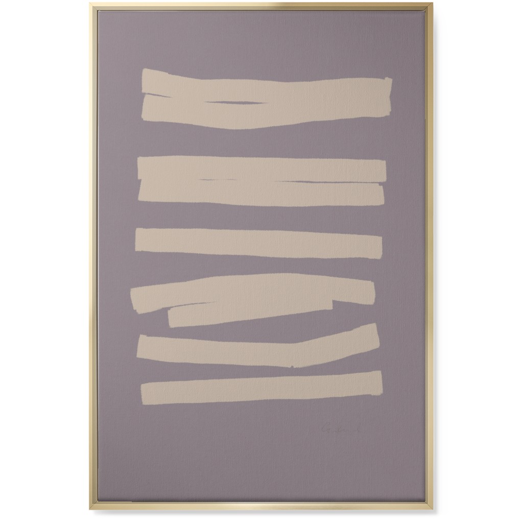 Abstract Bold Stripes I Wall Art, Gold, Single piece, Canvas, 24x36, Purple, Clay